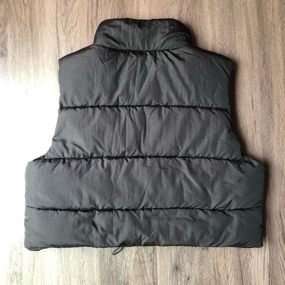 Stoosh Quilted Black Crop Puffer Vest Women’s Size XL - Picture 4 of 9